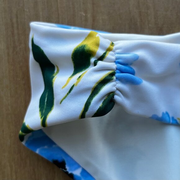 TORI PRAVER CAILA BOTTOM Women’s Floral Ruched Sides Lined Bikini Bottoms sz XS - Picture 2 of 6